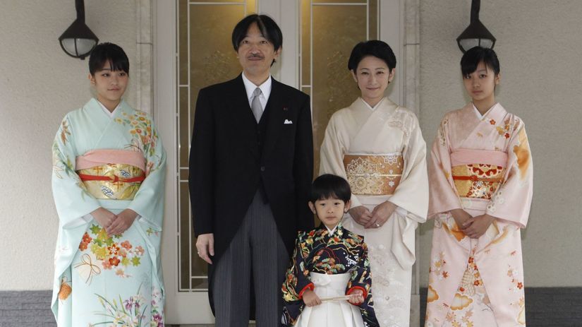 japonský princ Akišino s rodinou