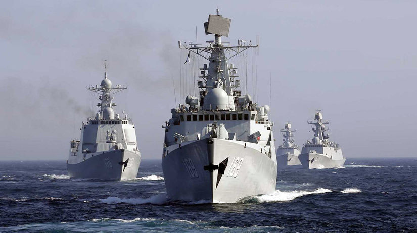 Čína, Rusko, lode, vojenské cvičenie