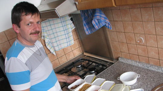 Zásoby vegetariána, v každej miske iný druh...