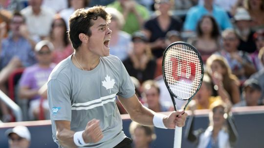 Takto sa po postupe do finále tešil Milos Raonic.