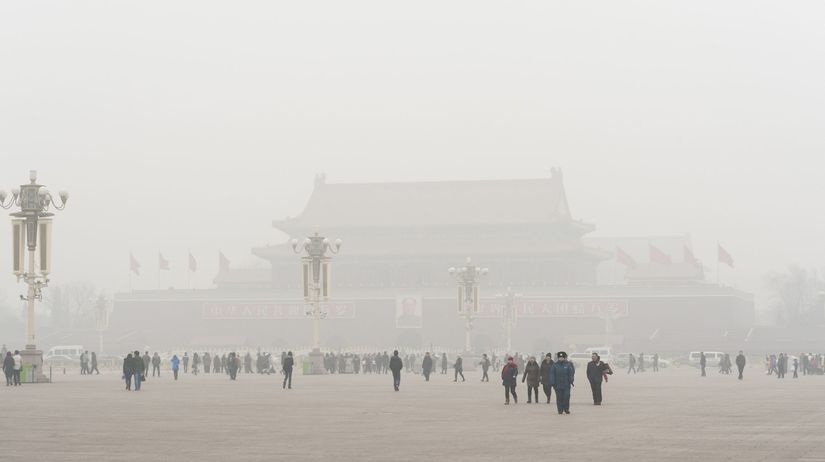 peking, smog, čína, námestie