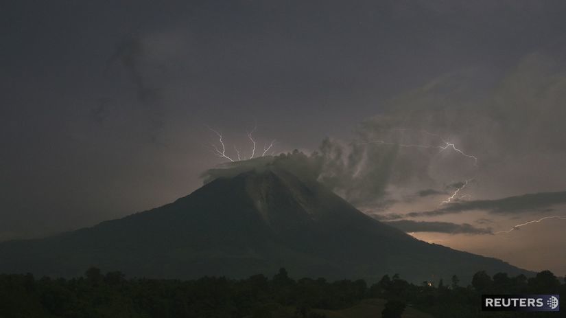 Indonézia, sopka, vulkán, Sinabung