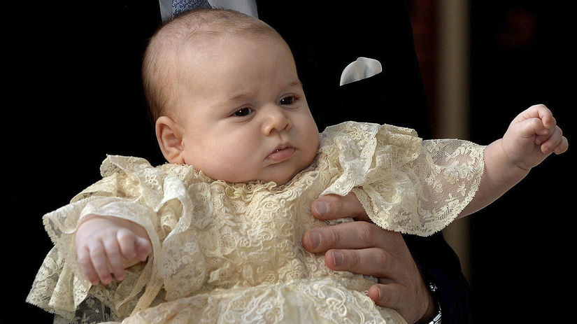 Britský princ George počas krstu. 