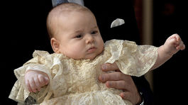Britský princ George počas krstu. 