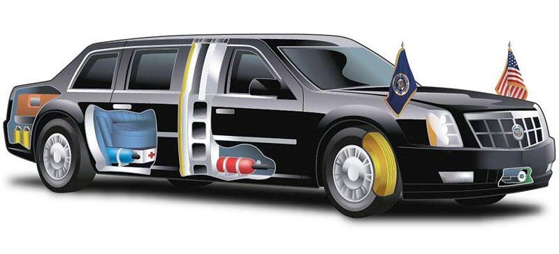 Obamov Cadillac si so sebou už nosil zásobu...