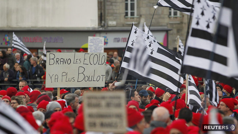 Francúzsko, Bretónsko, protest, ekodaň