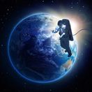 vesmír, kozmonaut, zem, zemeguľa, skafander, beztiaž, kozmos