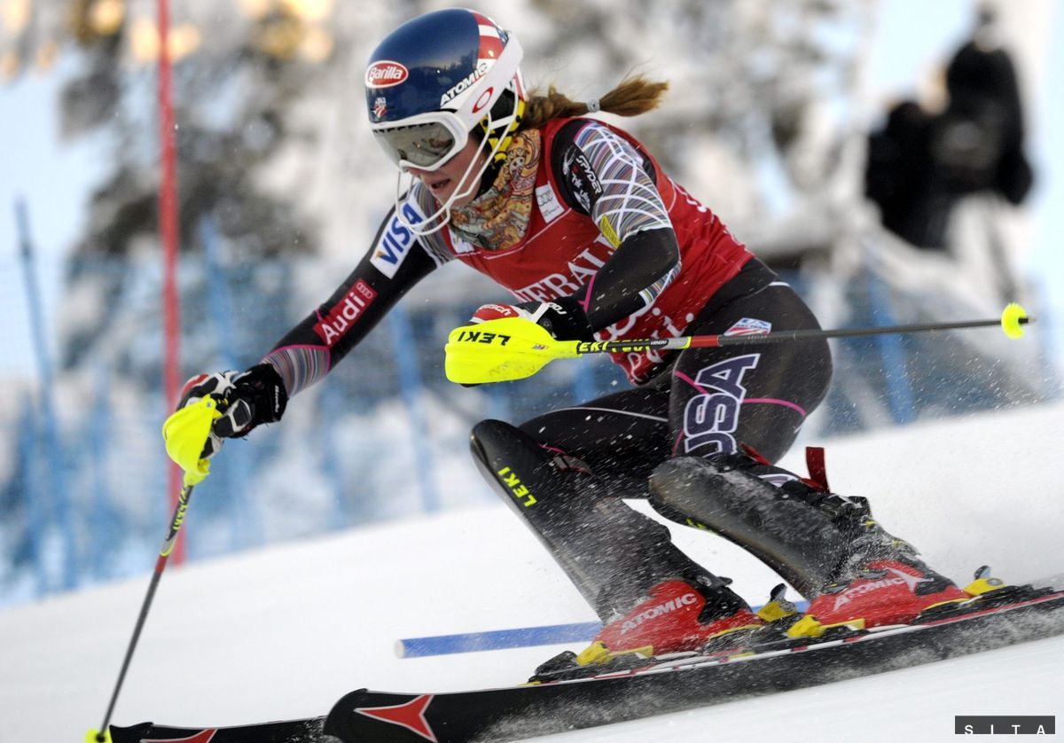 Mikaela Shiffrinová v akcii.