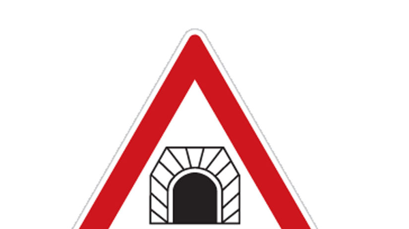 značka, doprava, tunel