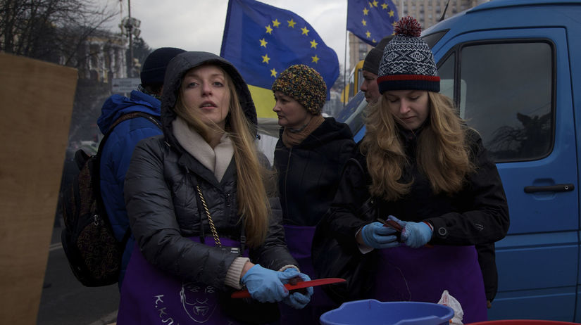 Ukrajina, protest, Kyjev