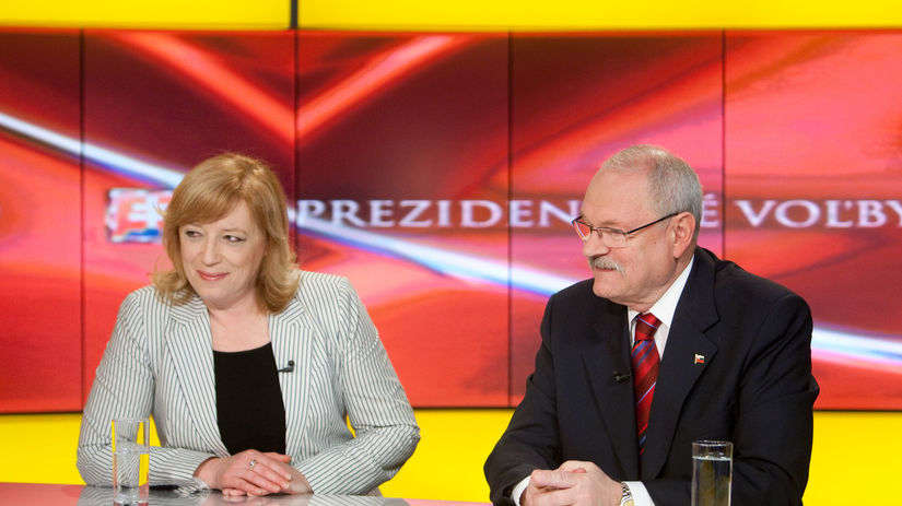 Iveta Radičová a prezident Ivan Gašparovič...