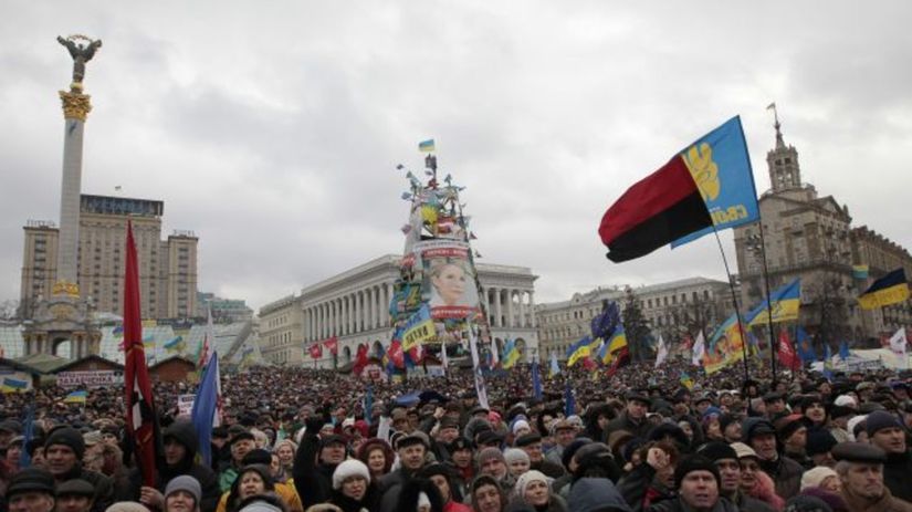 Ukrajina, Kyjev, demonštrácia