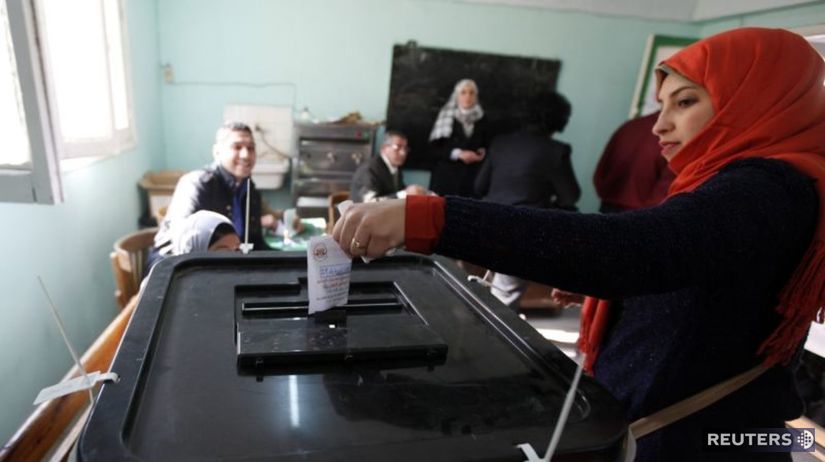 Egypt, referendum, volička, urna