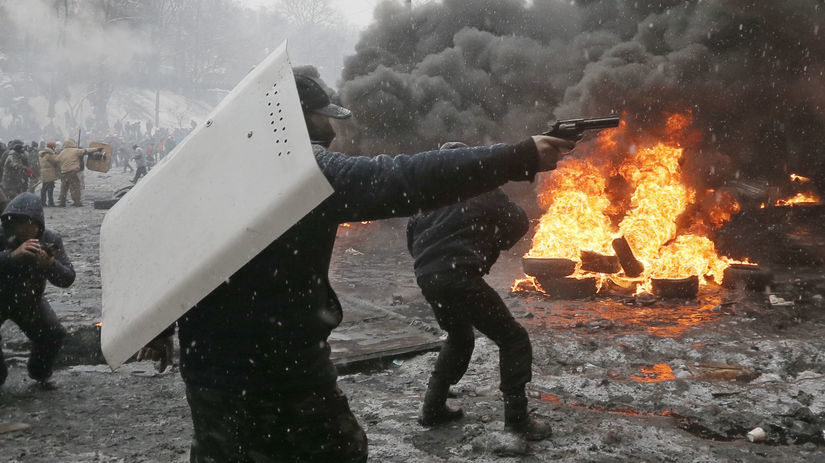 Ukrajina, Kyjev, polícia, demonštranti