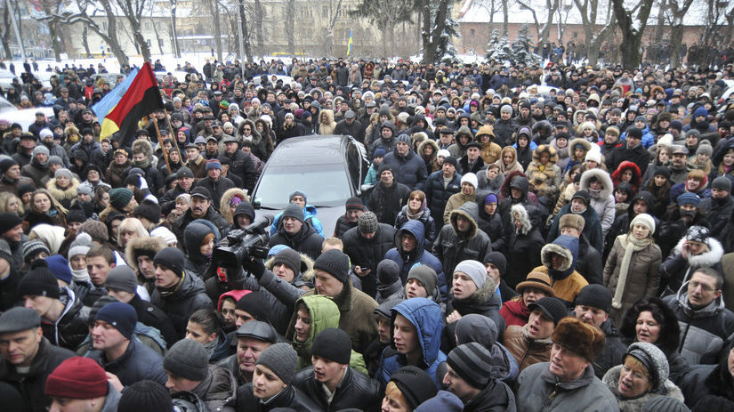 Ukrajina, Ľvov, demonštranti