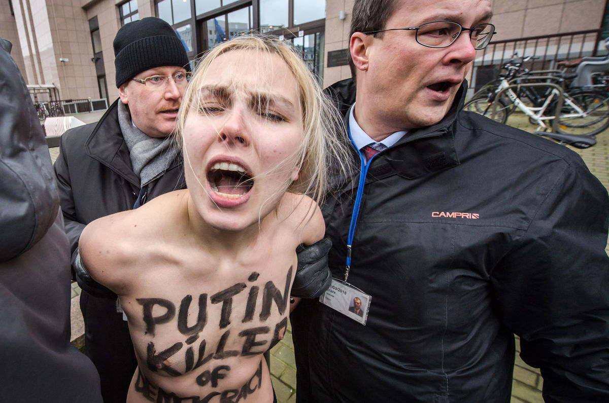 Putin, protest, Femen