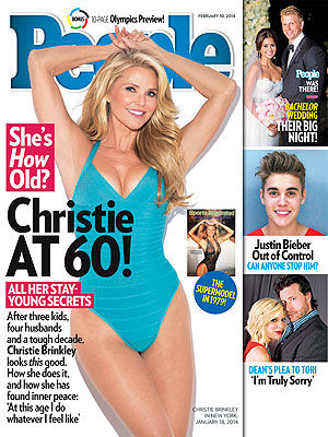 Christie Brinkley na titulnej strane magazínu...