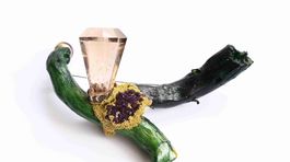 10- Brosna Ligno plectere - Zahneda  Ametyst  Striebro  Naplavene drevo z Indie  Mosadz  Alaun  Granulat