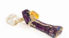 12 - Brosna Nero d avola - Naplavene drevo z Indie  Striebro  Perly  Supiny z Kapra  Granulat