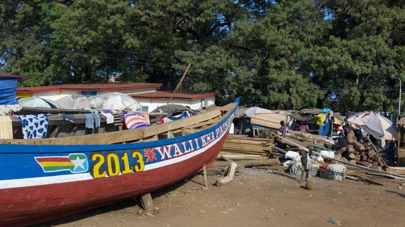 Na trhu v Conakry (Guinea). Malária, cholera a...