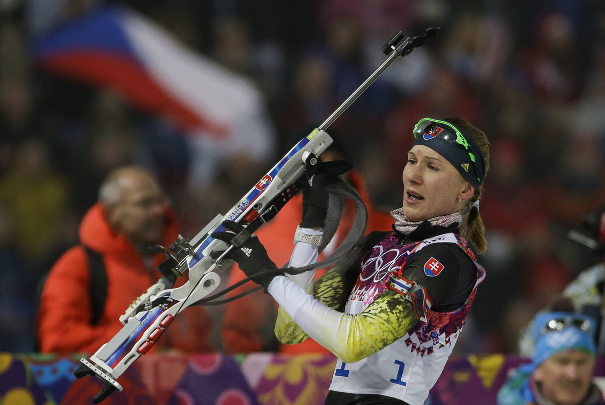 Anastasia Kuzminová po druhej streľbe.