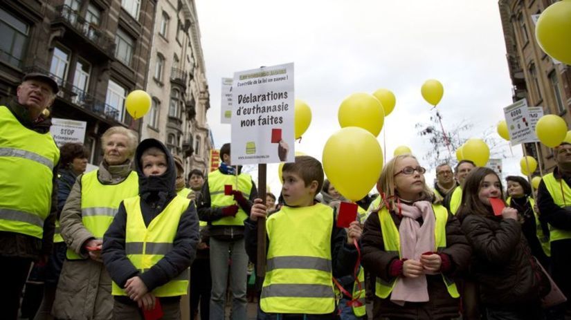 protest, Brusel, eutanázia