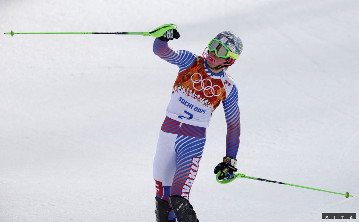 Adam Žampa na slalomovej trati v Soči.