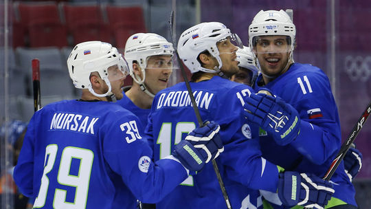 hokej, Slovinsko, radosť, Soči