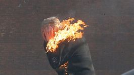 Kyjev, demonštrant, oheň