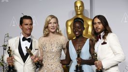 Víťazi tohtoročných hereckých kategórií - zľava: Matthew McConaughey, Cate Blanchett, Lupita Nyong'o a Jared Leto.