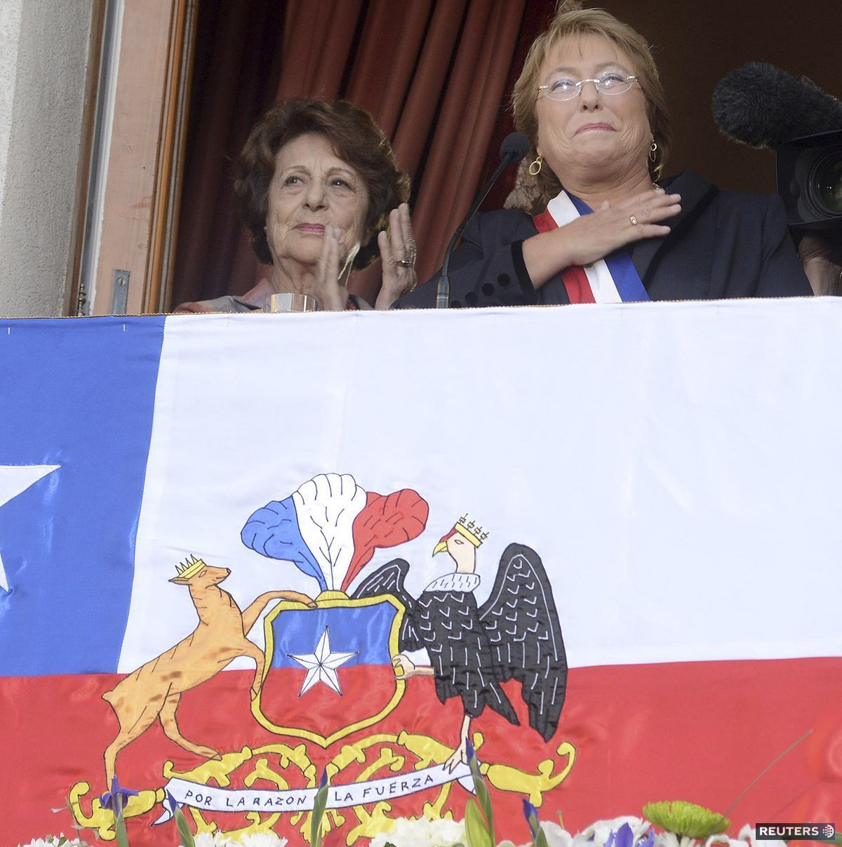 Čílska prezidentka Michelle Bacheletová...