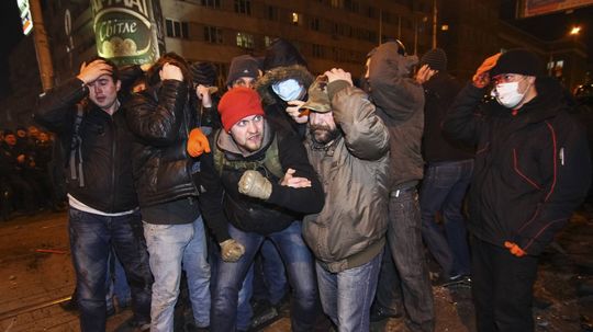 Zranení demonštranti v Donecku.