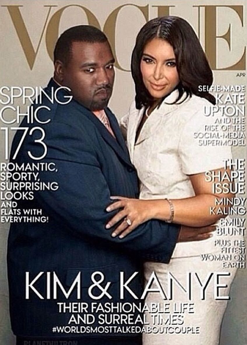 Paródia na titulnú stranu Vogue s obéznou Kim a...