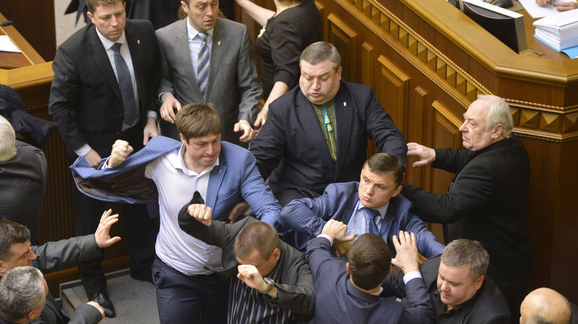 Ukrajina, pralement, Kyjev, poslanci, bitka