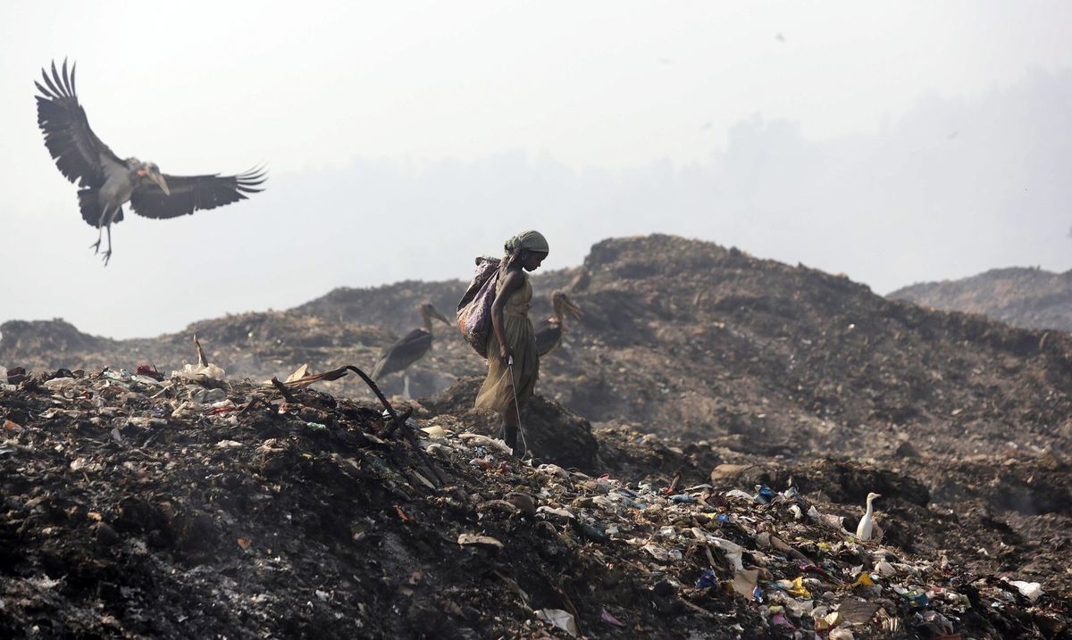 India, odpad, skládka
