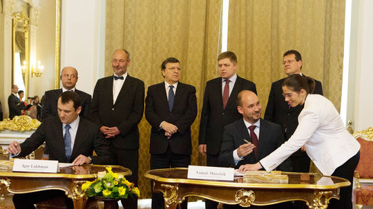 Výkonný riaditeľ Ukrtransgazu Igor Lokhman a...