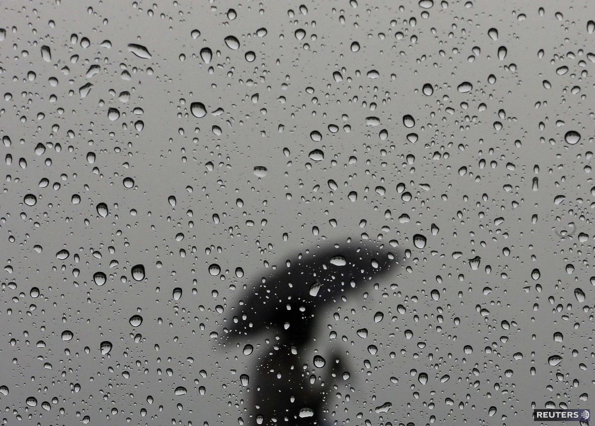 dážď, silueta