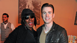 Chris Evans (vpravo) a Grace Jones