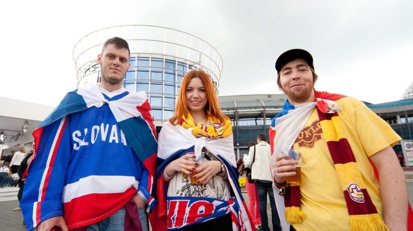 fanúšikovia Slovenska v Minsku