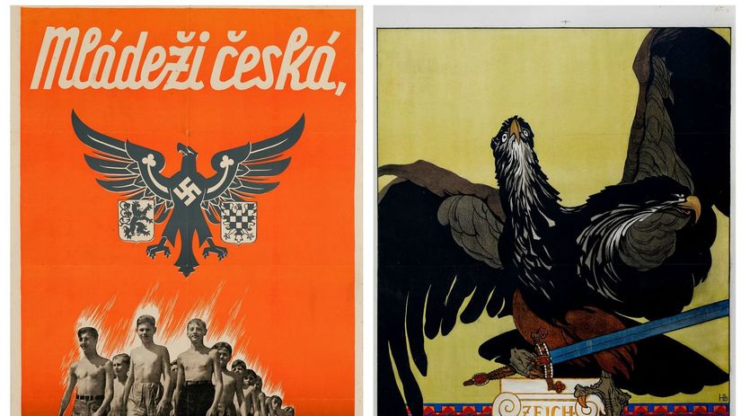 Mládež česká, voláme ťa! (1939) (vľavo) a...
