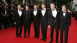 Mark Ruffalo, Channing Tatum, režisér Bennett Miller, herec Steve Carell a producenti Megan Ellison a Jon Kilik