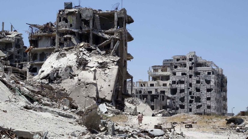 Sýria, Homs, bombardovanie