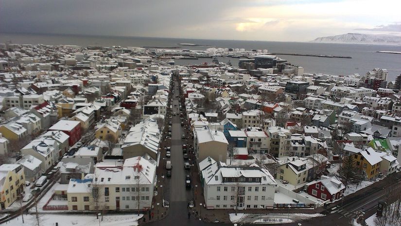 Reykjavík. Pohľad z Hallgrímskirkja.
