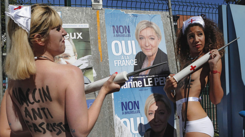 Francúzsko, protest, sestričky, Marine Le...