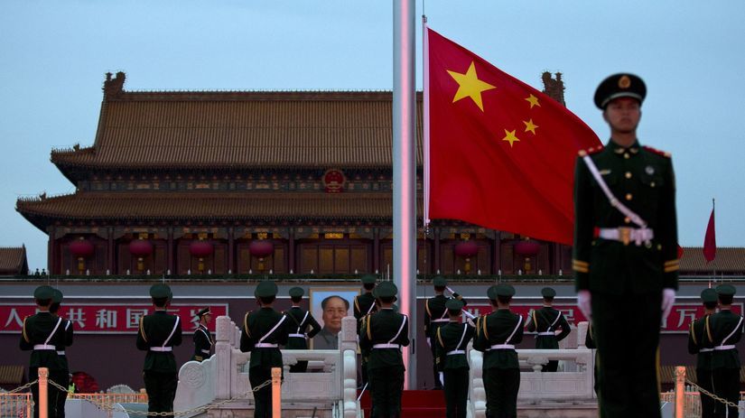 Čína, Peking, vojaci, Mao, Tchien-an-men