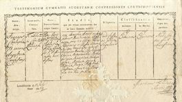 Vysvedčenie z Evanjelického a. v. gymnázia v Levoči, 11. 7. 1809