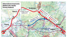 Diaľnicu Turany - Hubová postavia zrejme s tunelom Korbeľka