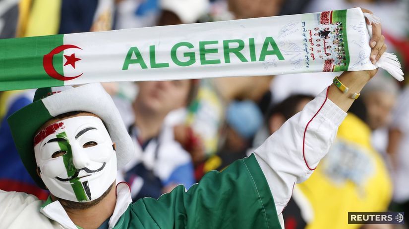 MS 2014, futbal, Alžírsko, fanúšik