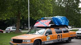 Cieľ pretekov Carbage Run 2014.