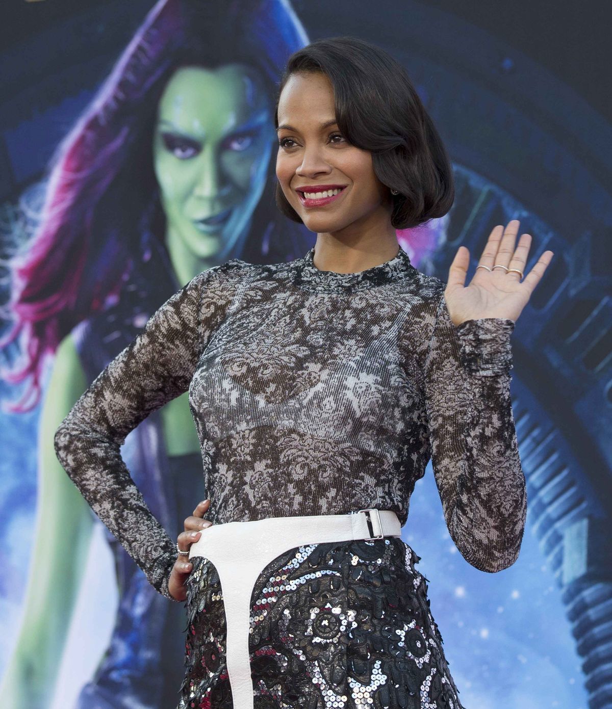 Herečka Zoe Saldana na premiére filmu...